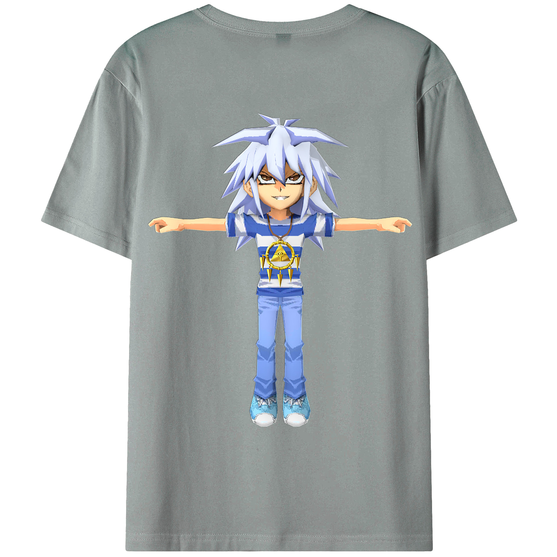 （画像用） 遊☆戯☆王 Yu-Gi-Oh! 綿100％ メンズ半袖Tシャツ（バックプリント） 通気性